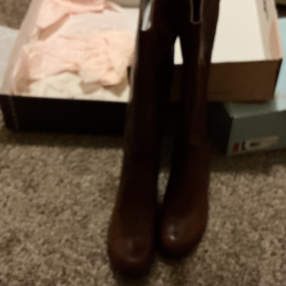 Bandolino Brown Over-The-Knee Leather Boots